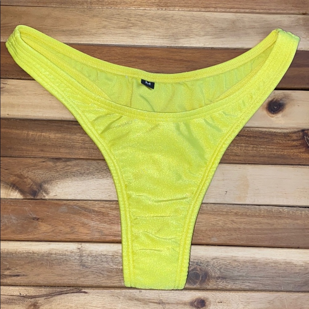 Neon yellow thong